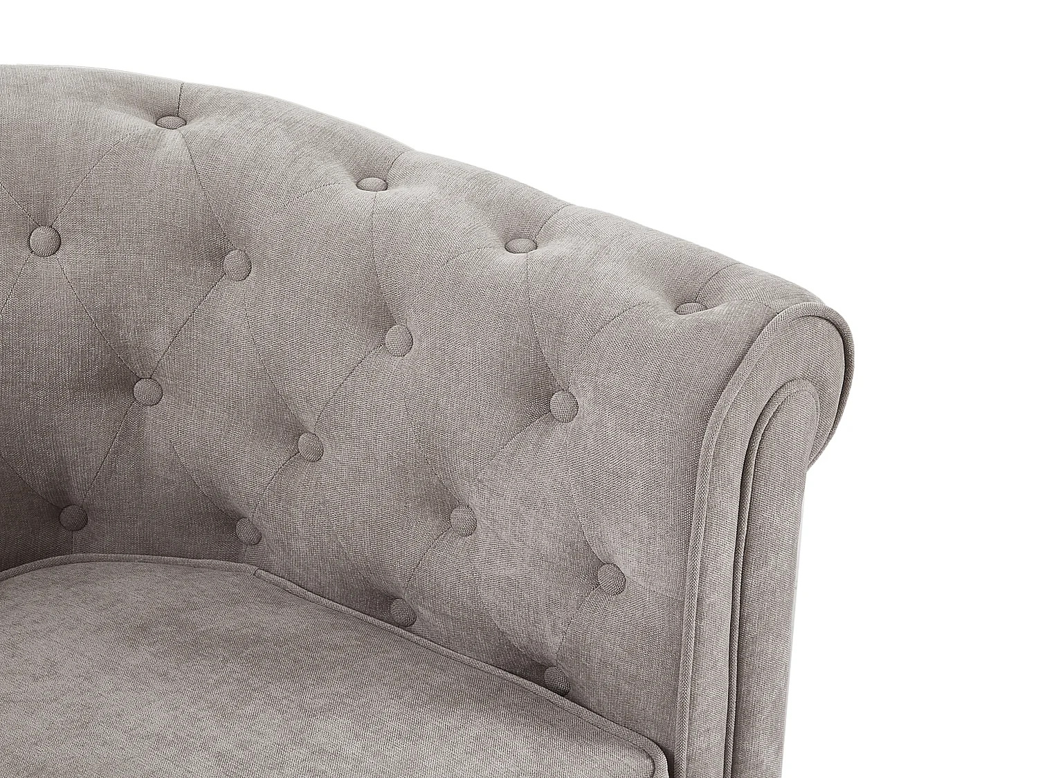 Fauteuil en tissu gris CHESTERFIELD
