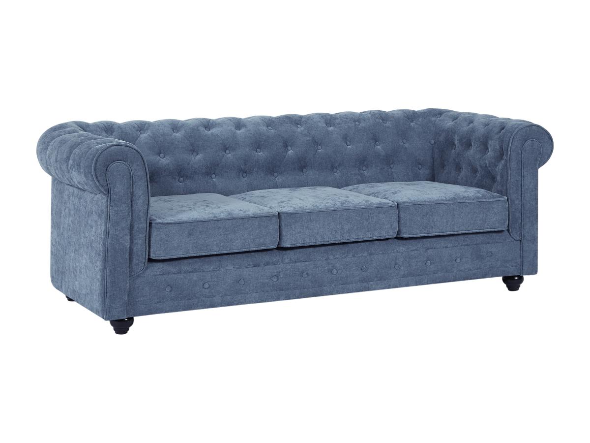 3-Sitzer-Sofa - Stoff - Blau - CHESTERFIELD günstig online kaufen