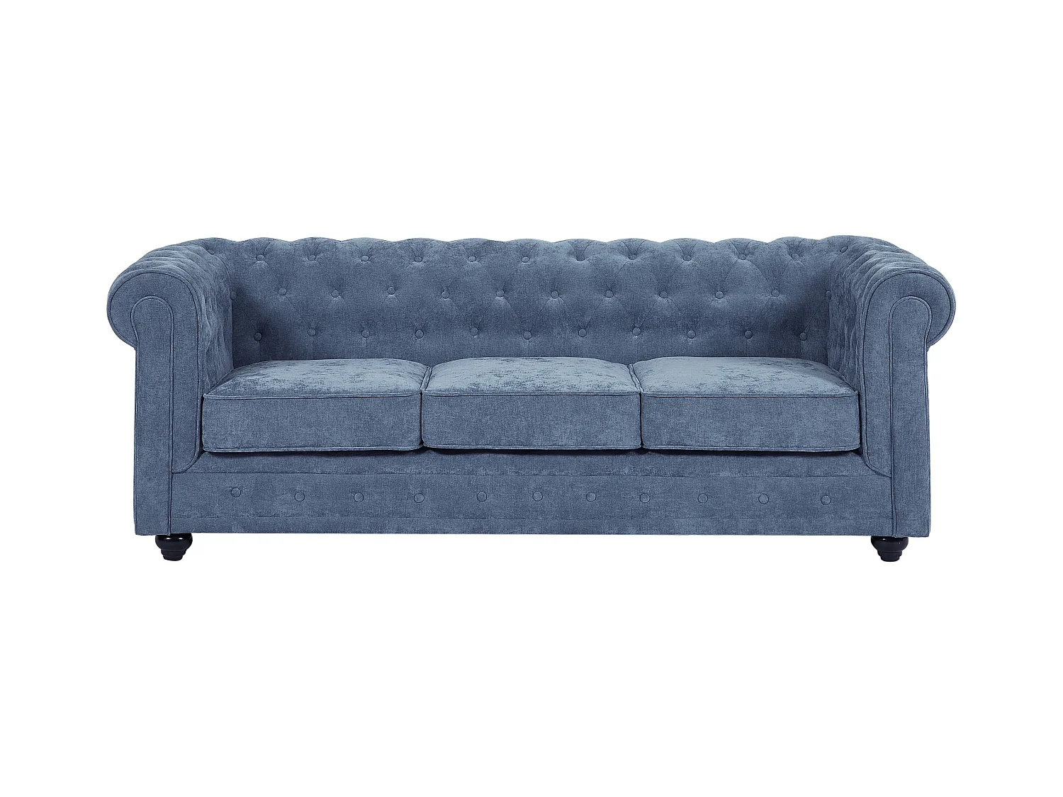 Canapé 3 places en tissu bleu CHESTERFIELD