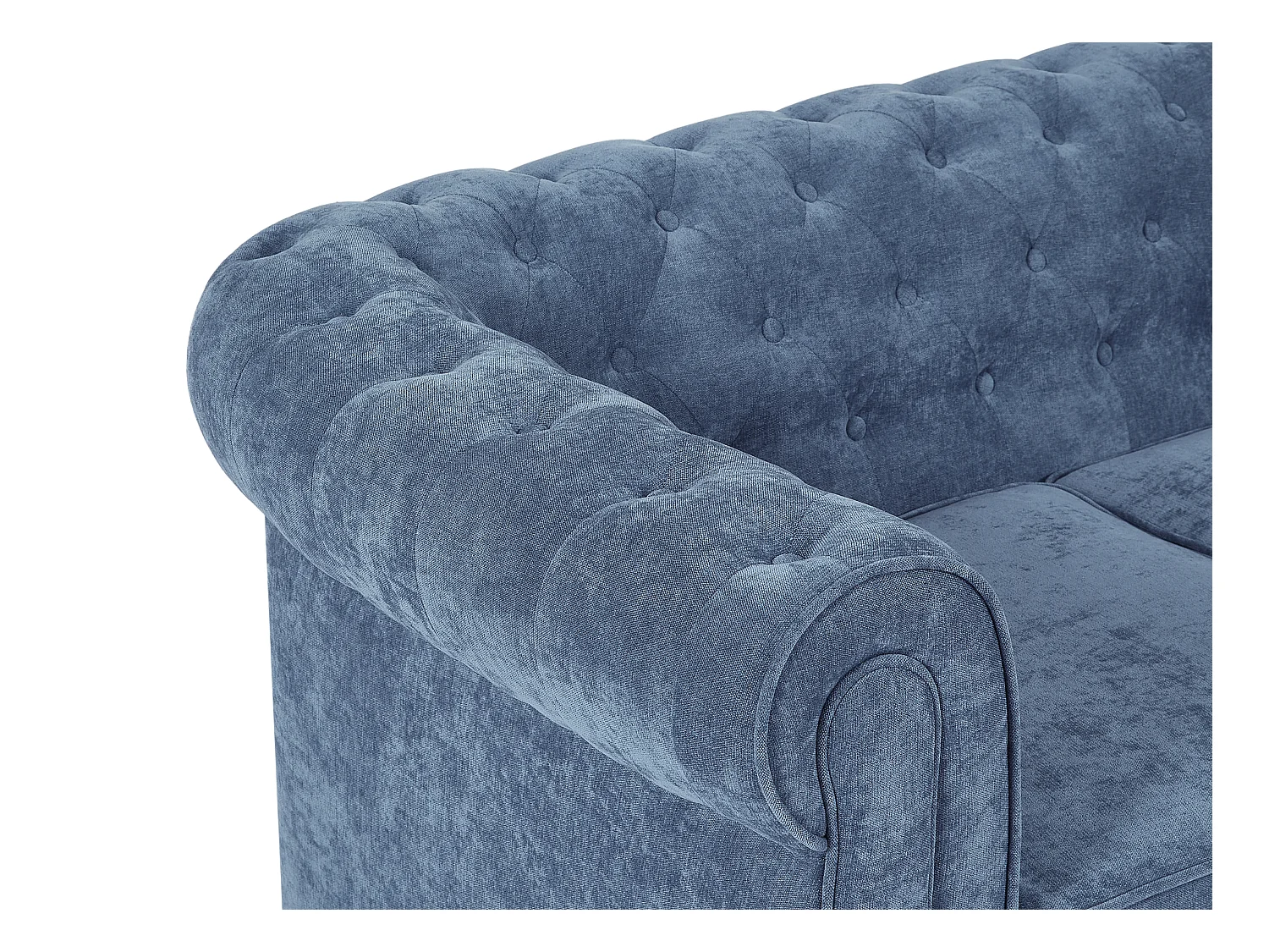 Canapé 3 places en tissu bleu CHESTERFIELD