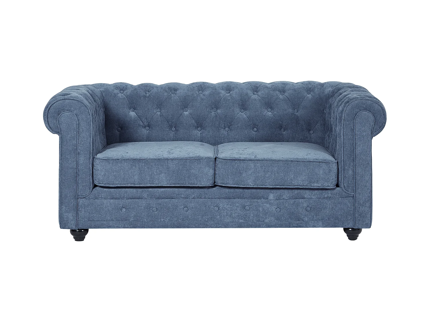 Canapé 2 places en tissu bleu CHESTERFIELD