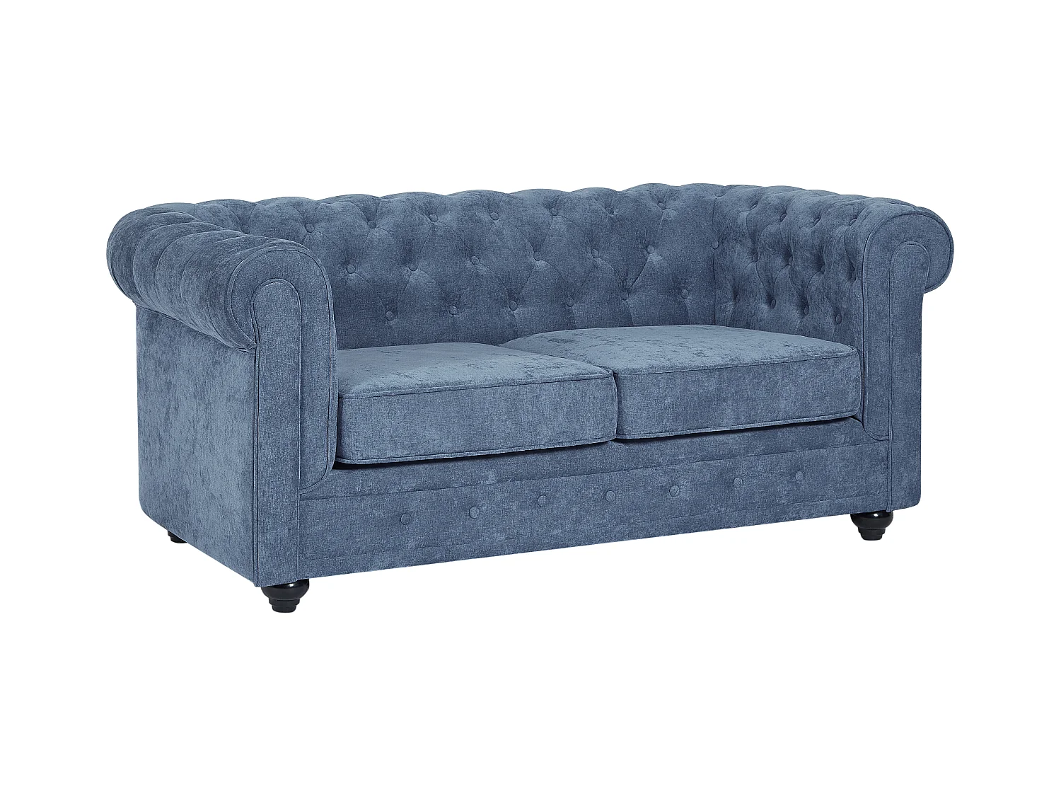 Canapé 2 places en tissu bleu CHESTERFIELD