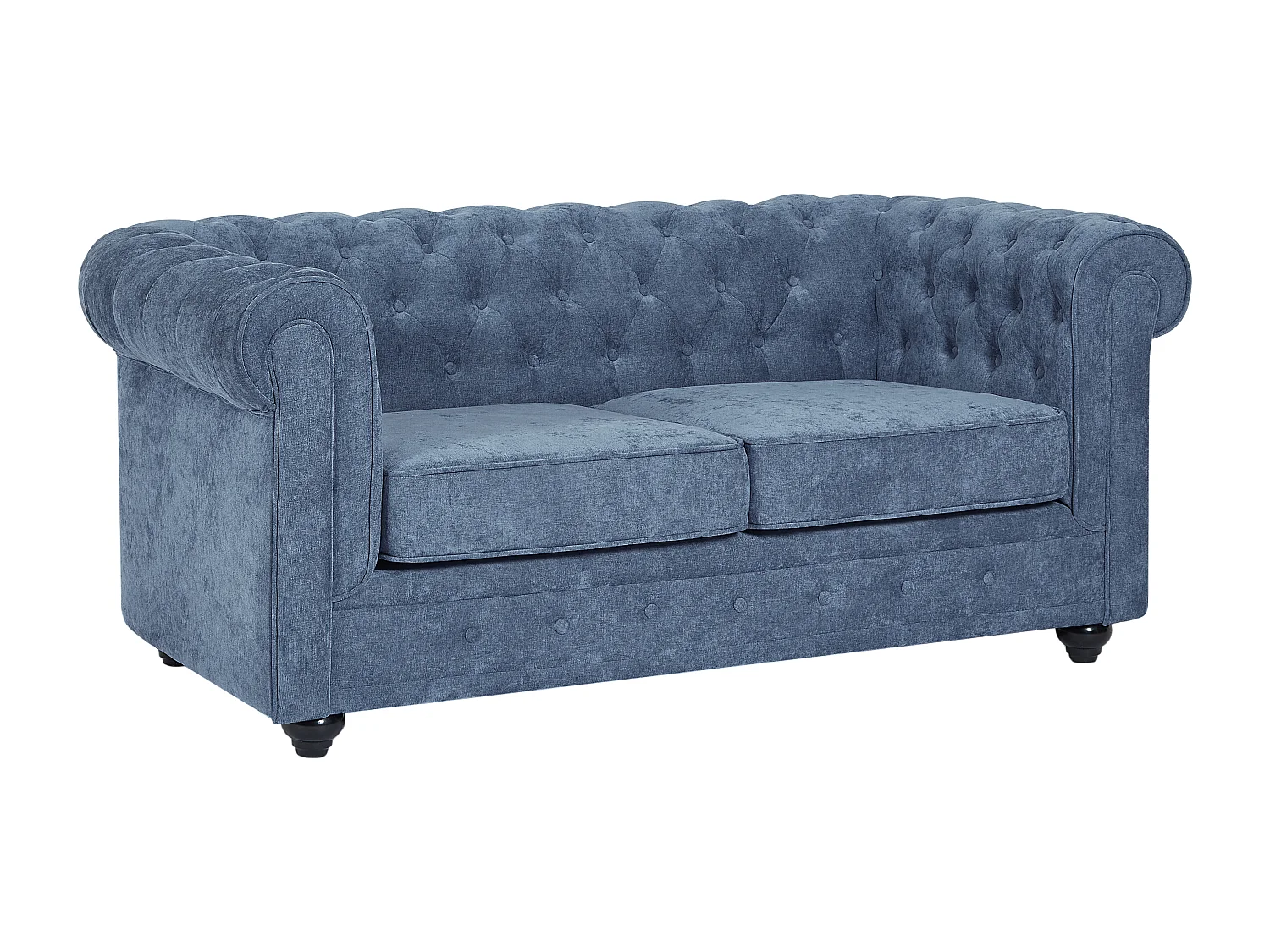 Canapé 2 places en tissu bleu CHESTERFIELD