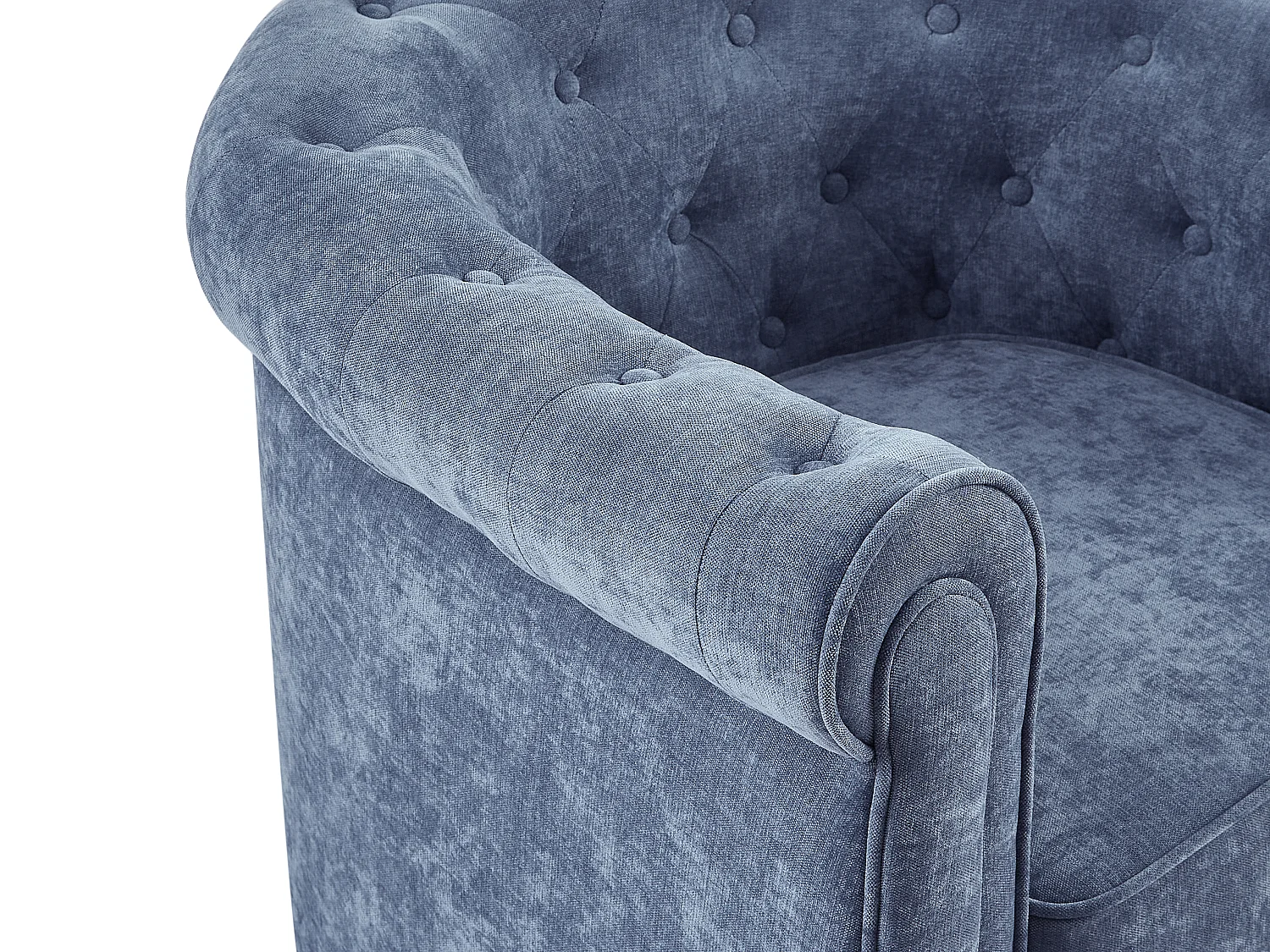 Fauteuil en tissu bleu CHESTERFIELD