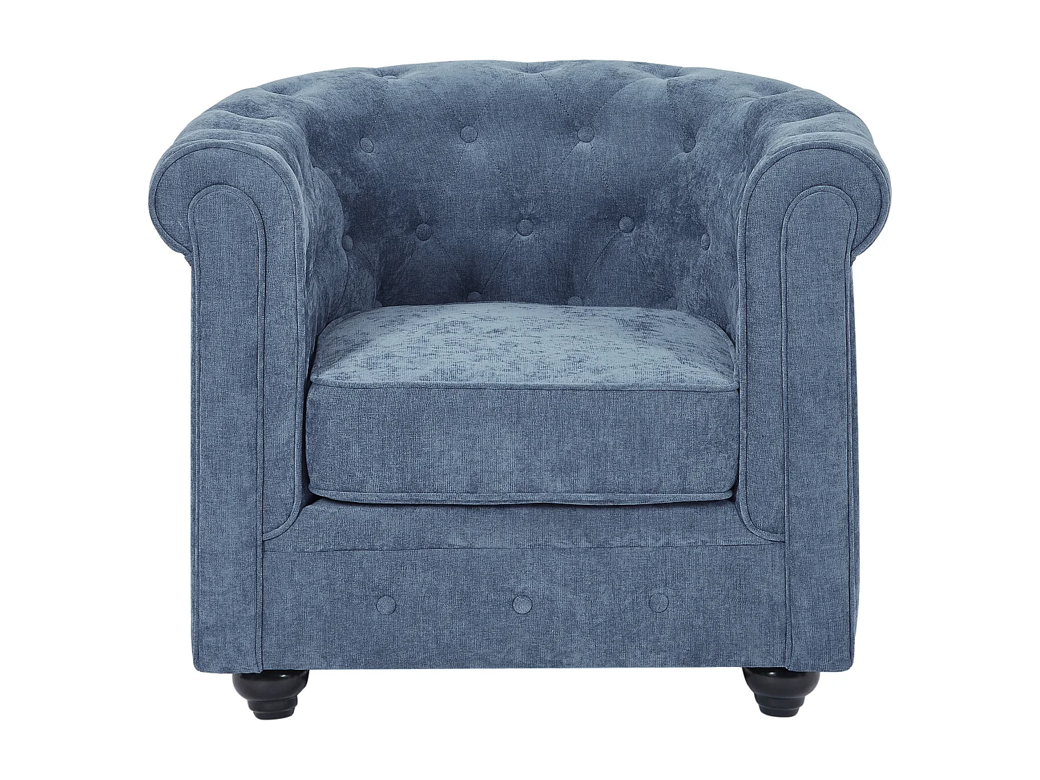 Fauteuil en tissu bleu CHESTERFIELD