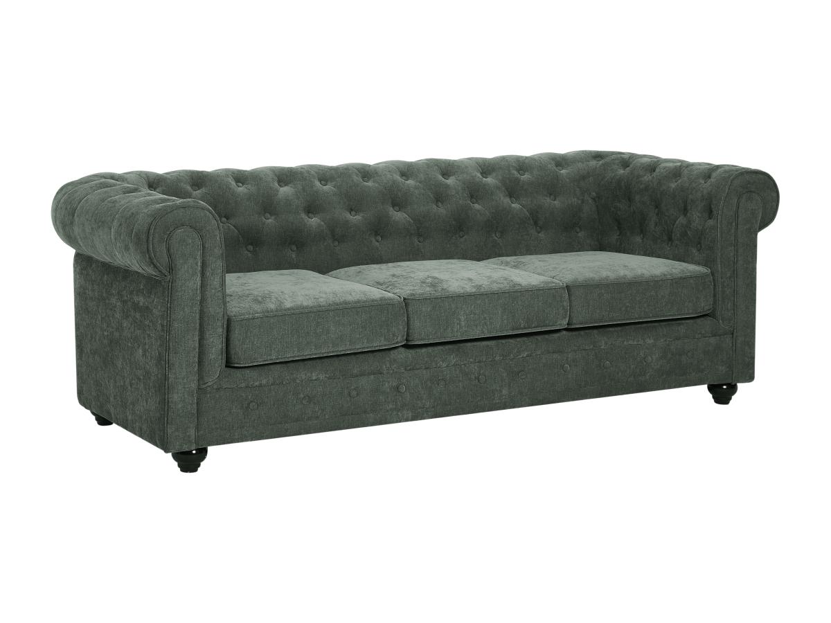 3-Sitzer-Sofa - Stoff - Grün - CHESTERFIELD günstig online kaufen