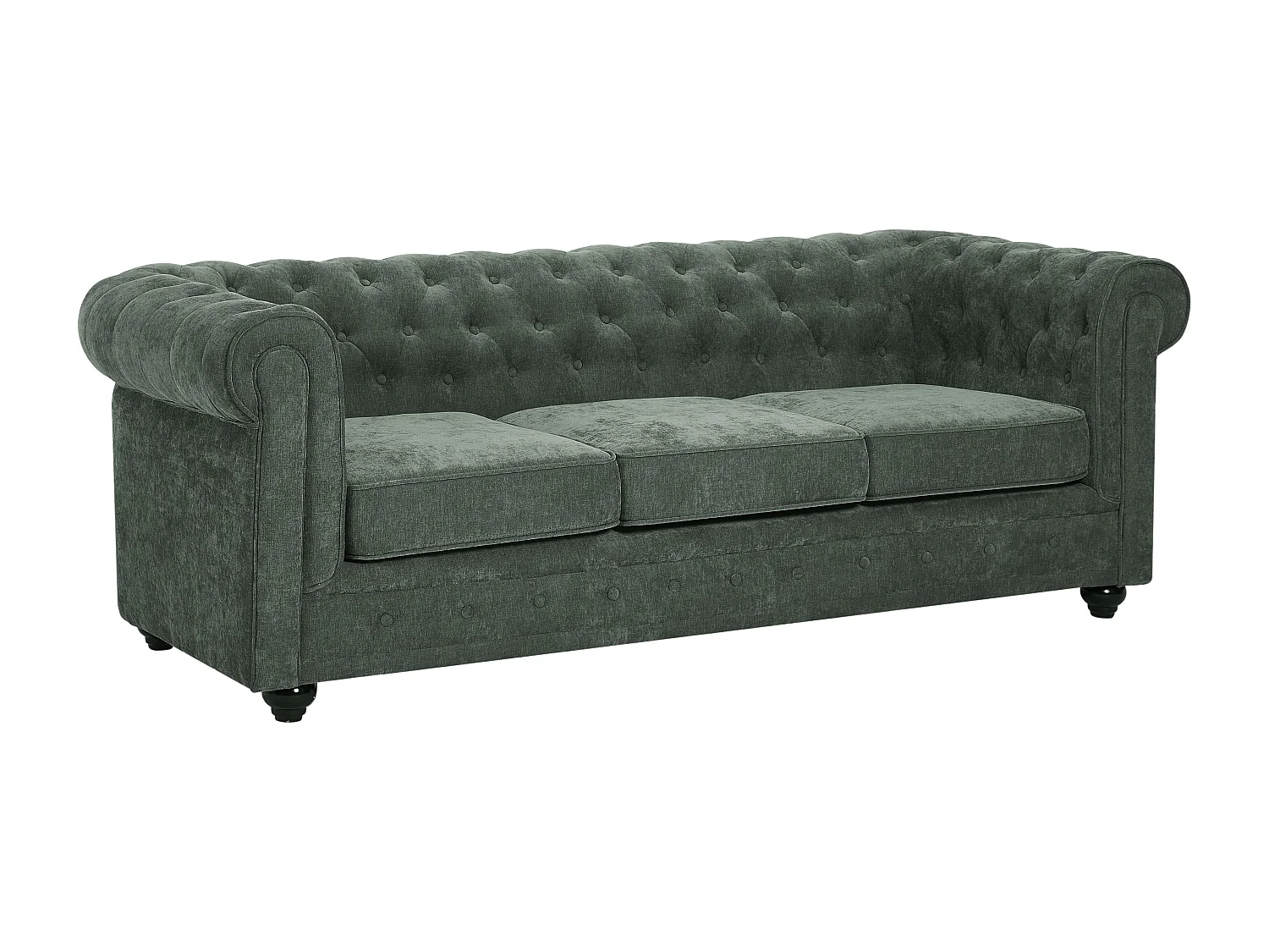 3-seters sofa i grønt stoff CHESTERFIELD