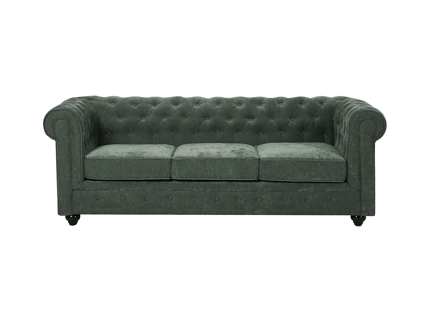 Canapé 3 places en tissu vert CHESTERFIELD