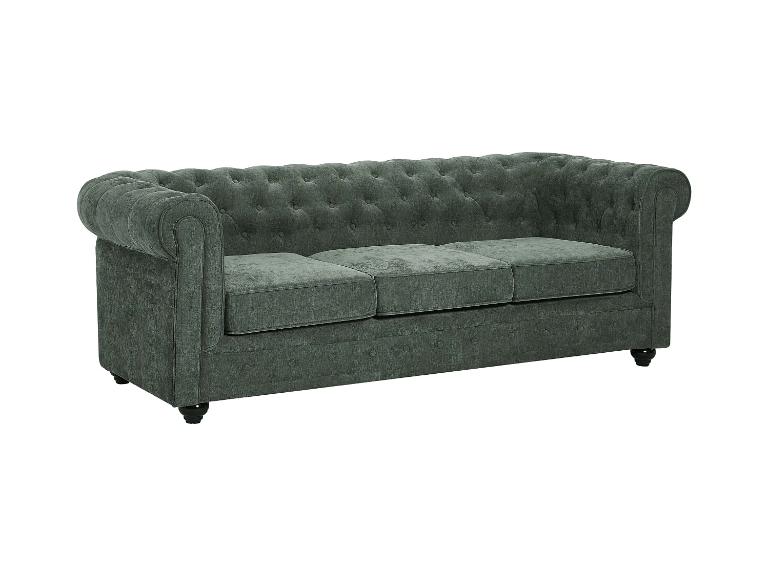 Canapé 3 places en tissu vert CHESTERFIELD