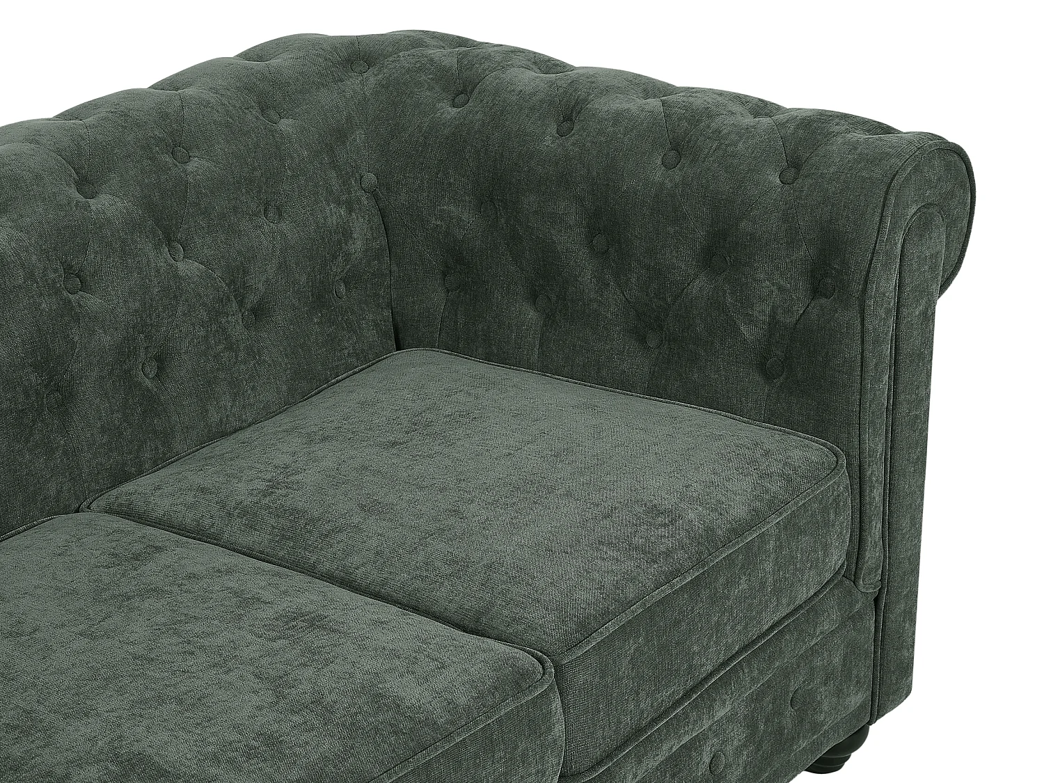 Canapé 3 places en tissu vert CHESTERFIELD