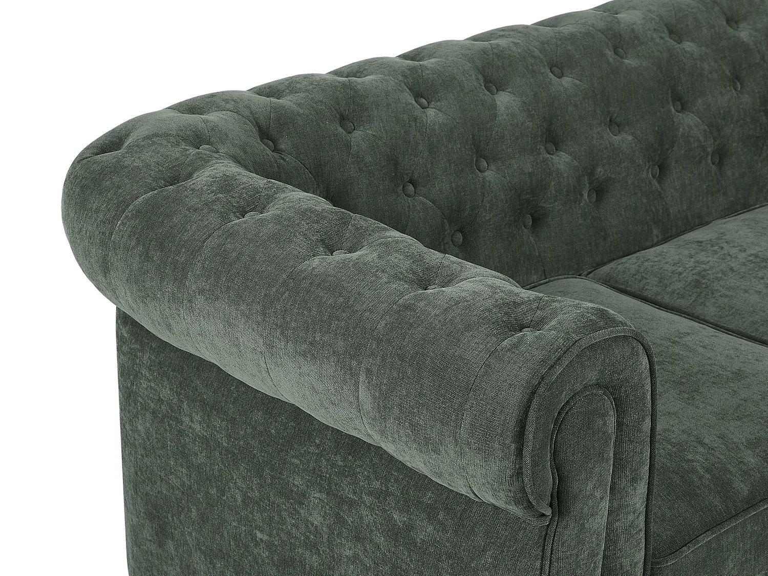 Canapé 3 places en tissu vert CHESTERFIELD