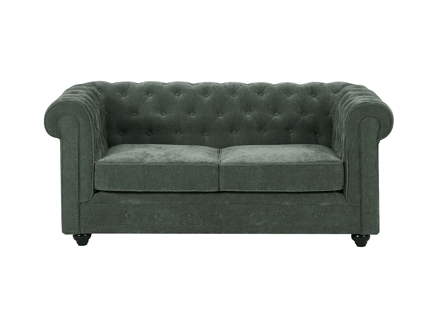 Canapé 2 places en tissu vert CHESTERFIELD