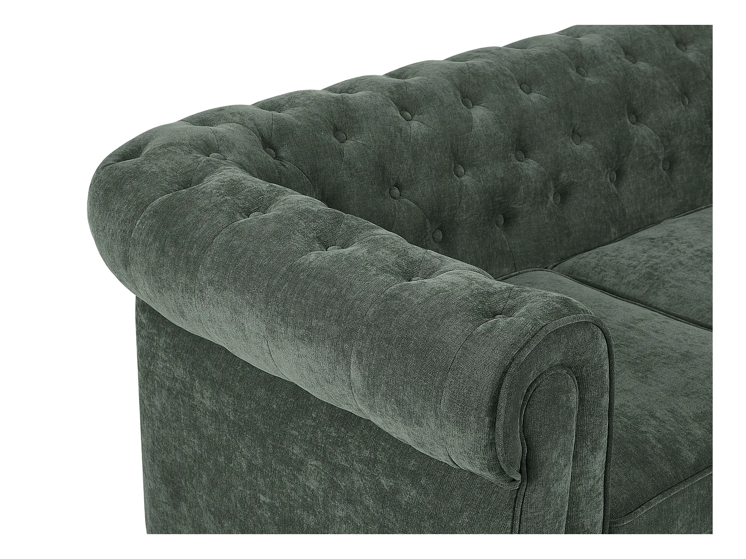 Canapé 2 places en tissu vert CHESTERFIELD