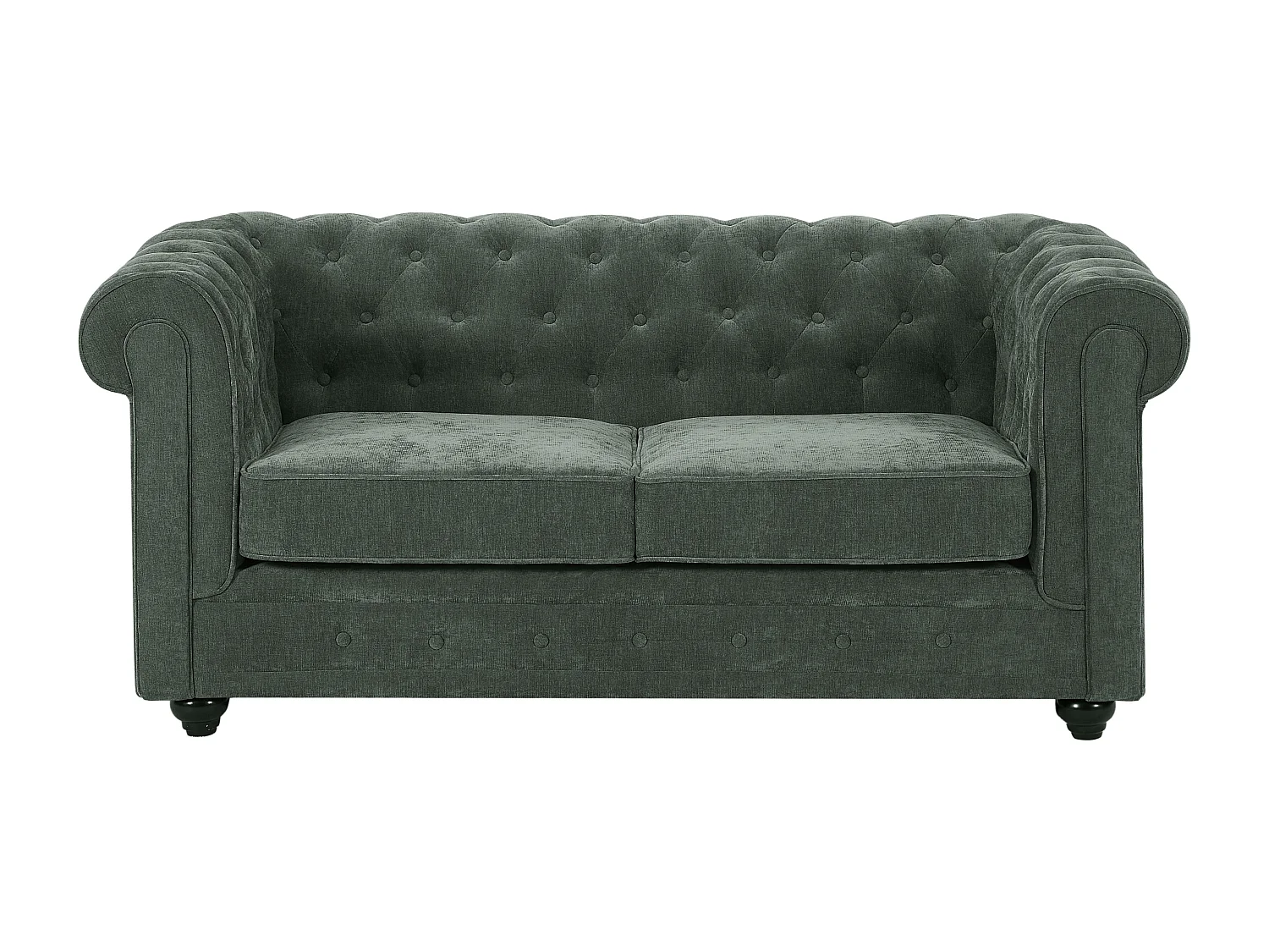 Canapé 2 places en tissu vert CHESTERFIELD