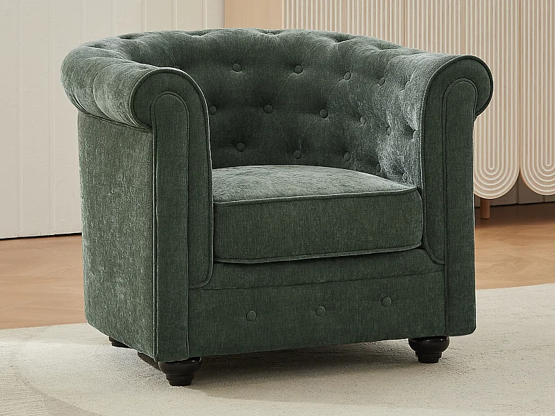 Sessel - Stoff - Grün - CHESTERFIELD