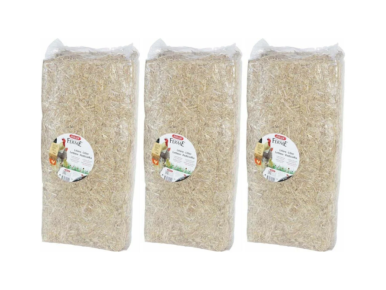 Paille naturelle pour litière 240 litres Lot de 3