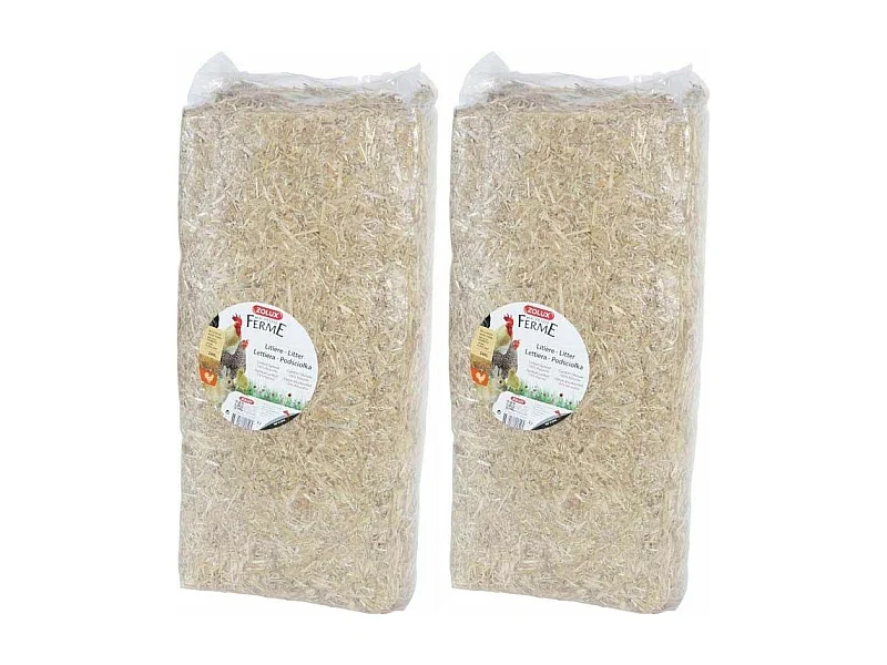 Paille naturelle pour litière 240 litres Lot de 2