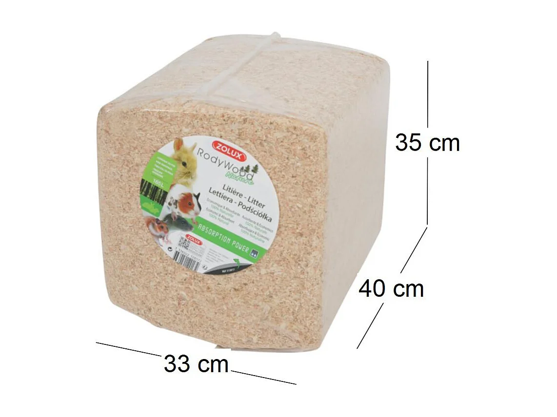 Litière lapin bois copeaux de pin 165L Lot de 5