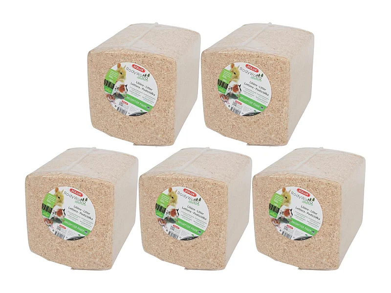 Litière lapin bois copeaux de pin 165L Lot de 5