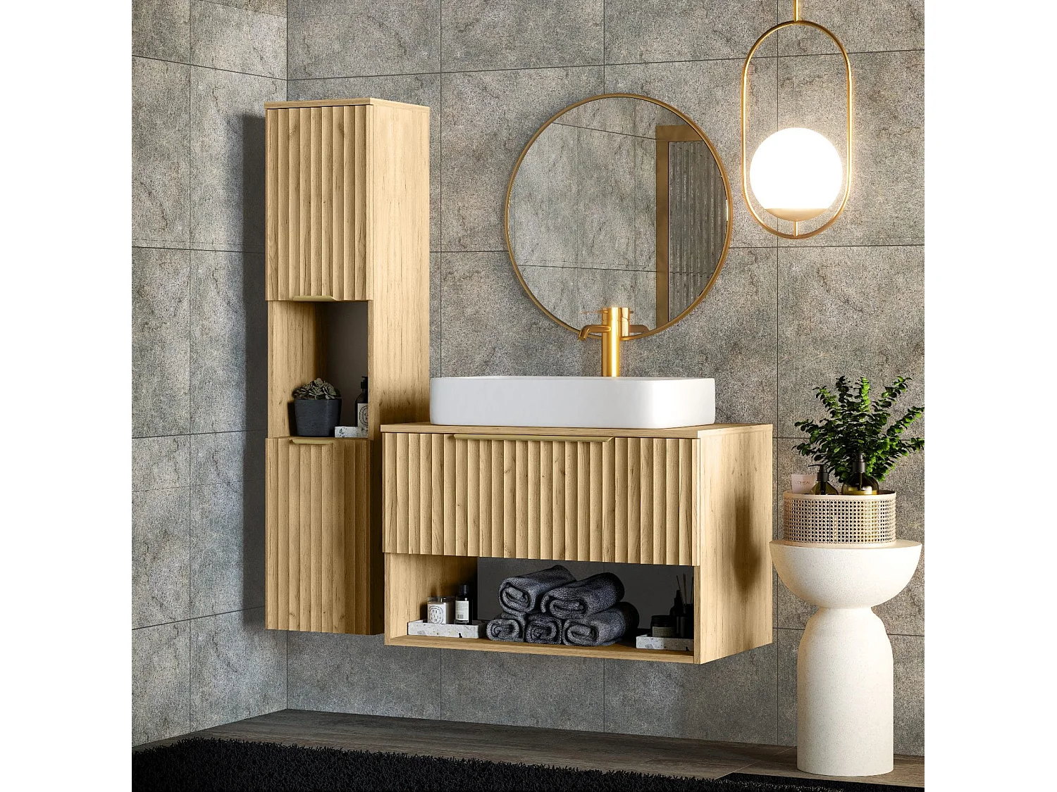 Columna de pared 2 puertas Dania Madera