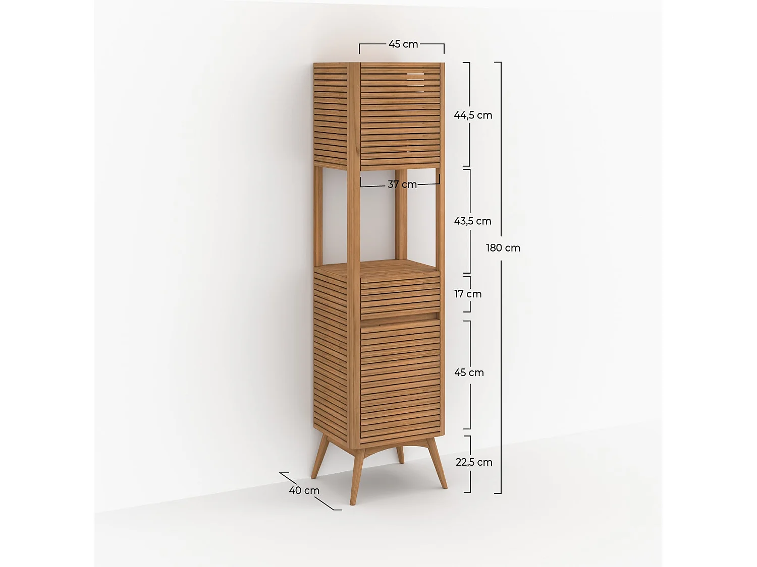 Colonna da bagno in legno di teak - Auguste