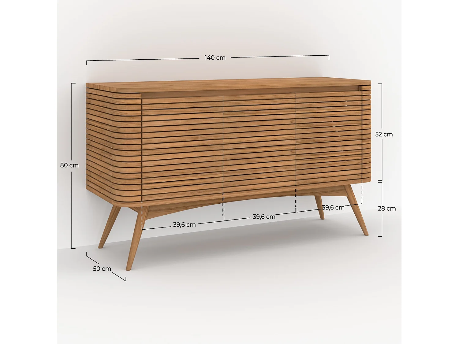 Meuble de salle de bain en bois de teck 140 cm - Auguste