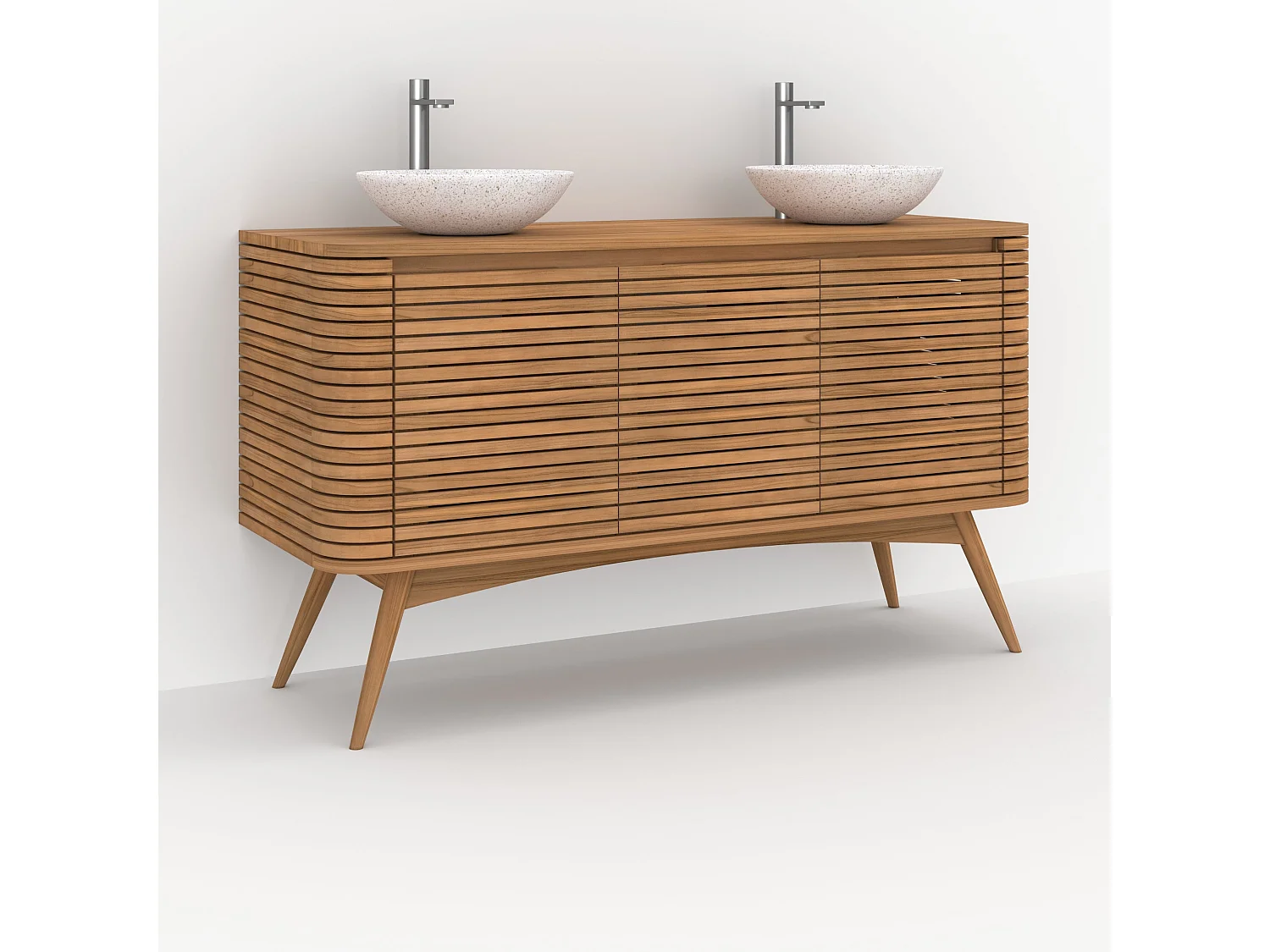 Meuble de salle de bain en bois de teck 140 cm - Auguste