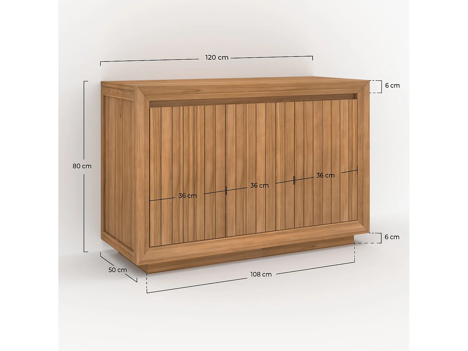 Mueble de baño de madera de teca 120 cm - Pernelle