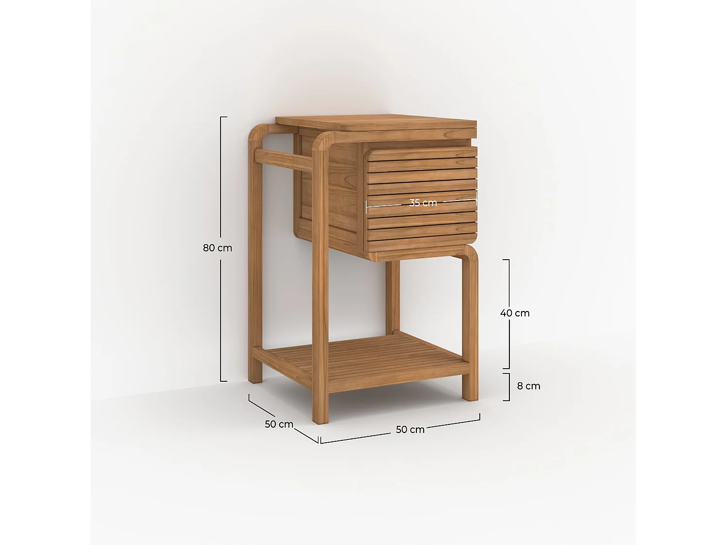 Meuble de salle de bain en bois de teck 50 cm - Lucette
