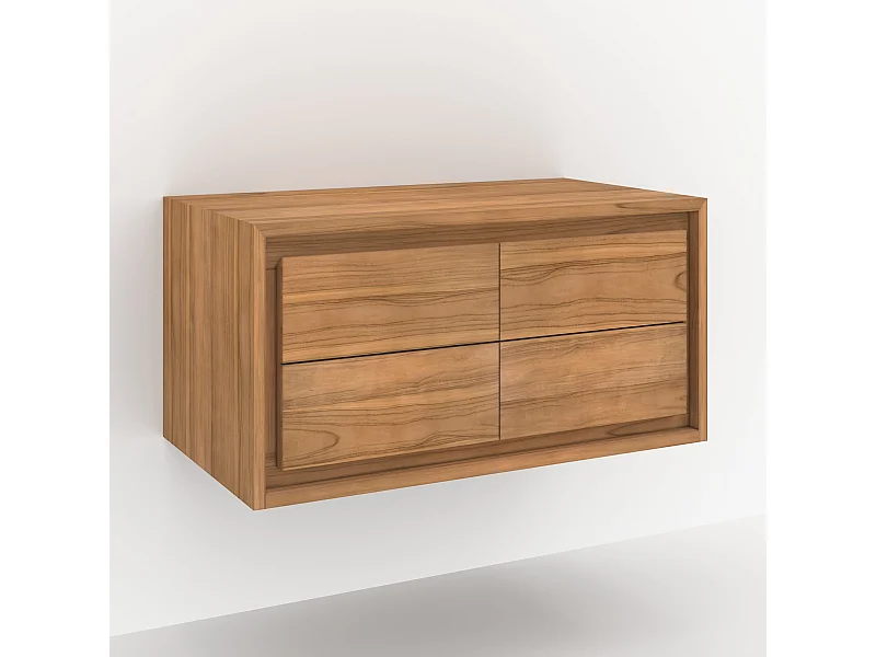 Mobile da bagno sospeso in legno di teak 90 cm - Hera