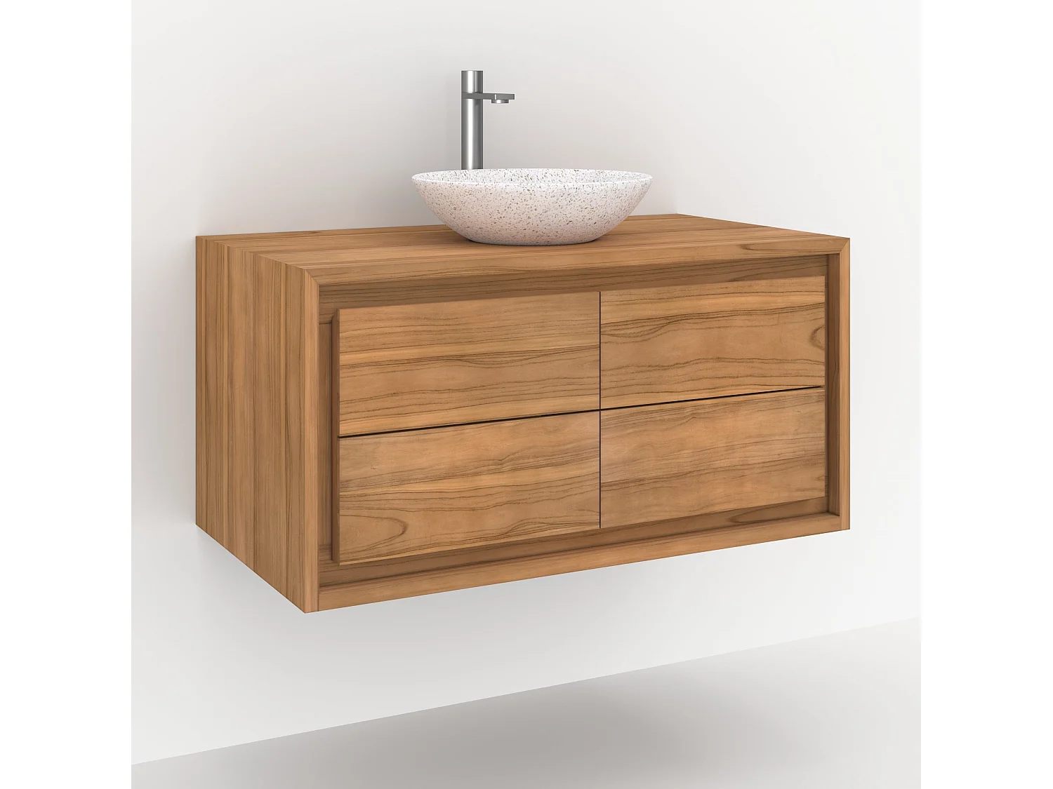 Mobile da bagno sospeso in legno di teak 90 cm - Hera