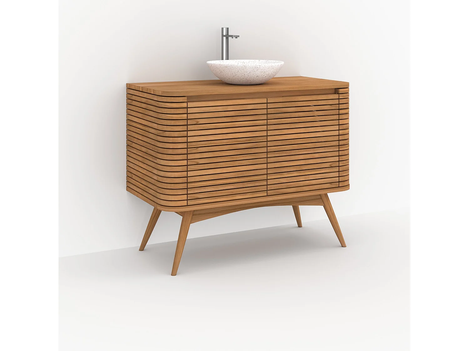 Meuble de salle de bain en bois de teck 100 cm - Auguste