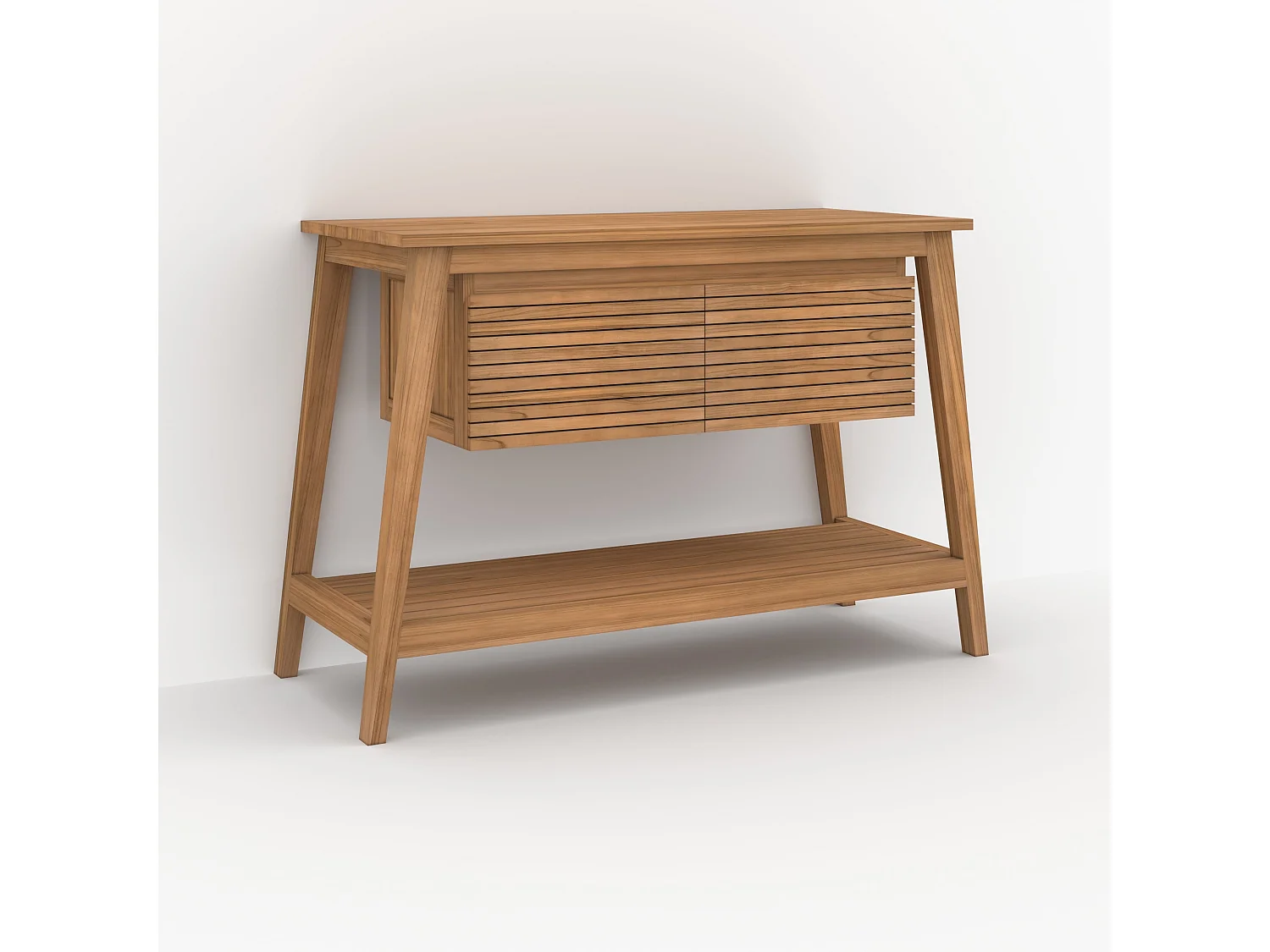 Meuble de salle de bain en bois de teck 120 cm - César