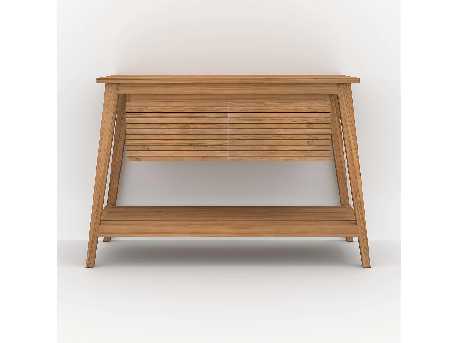 Meuble de salle de bain en bois de teck 120 cm - César