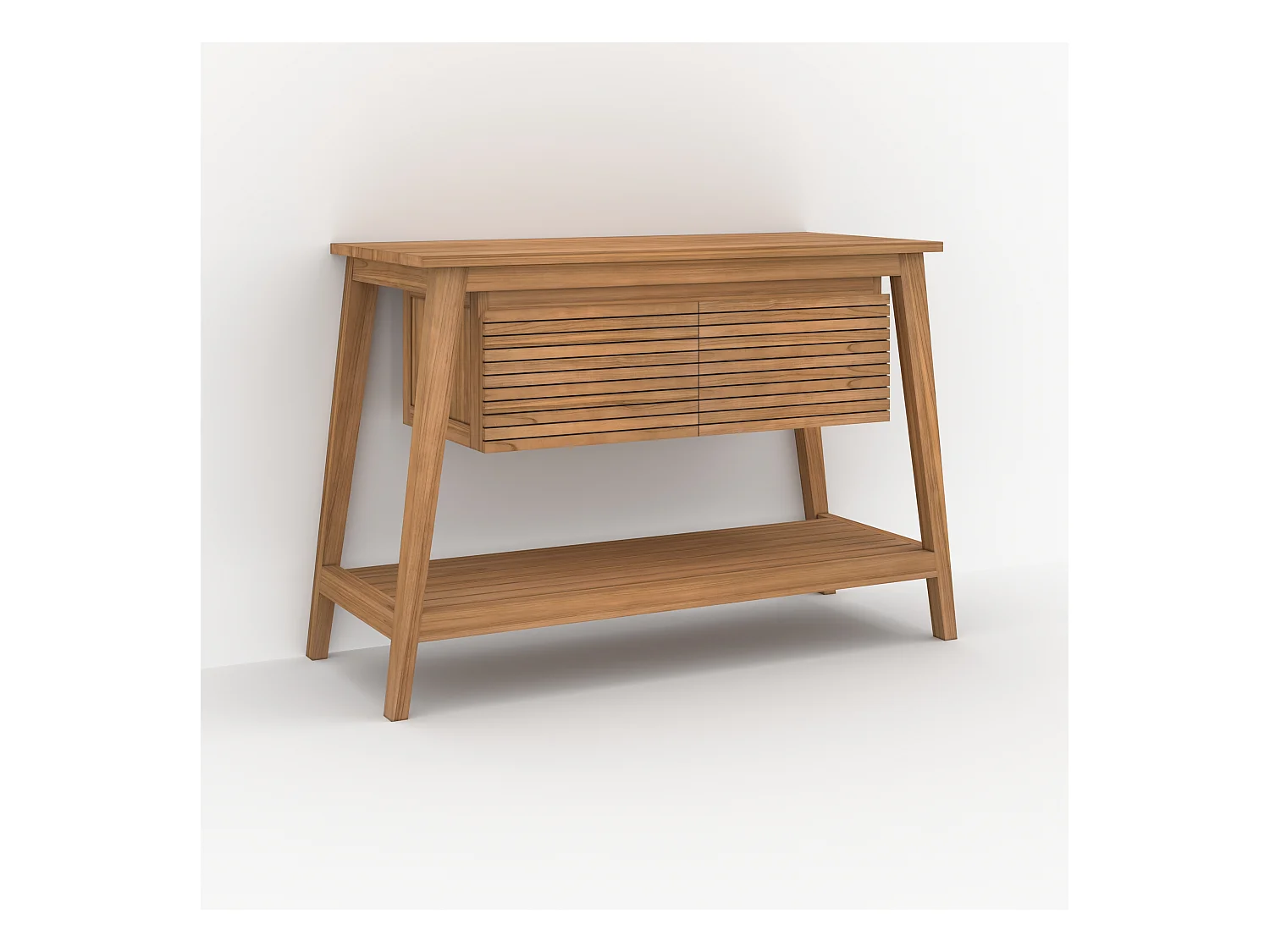 Meuble de salle de bain en bois de teck 120 cm - César