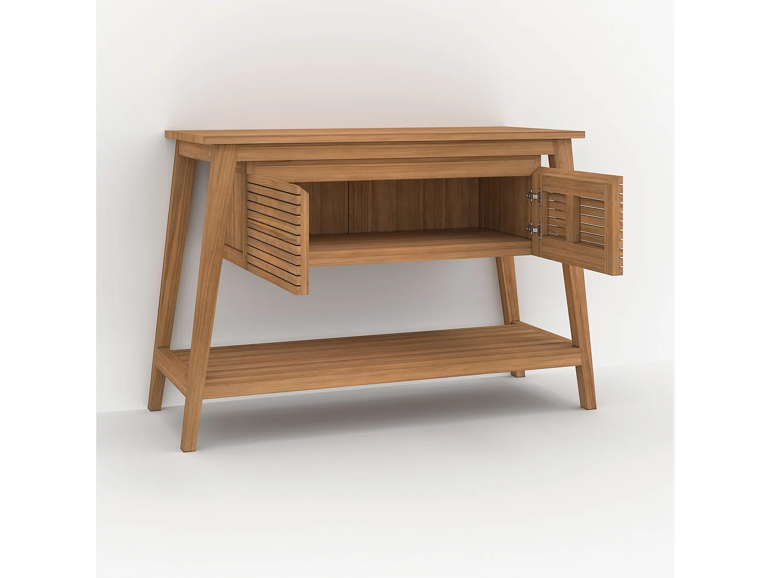 Meuble de salle de bain en bois de teck 120 cm - César