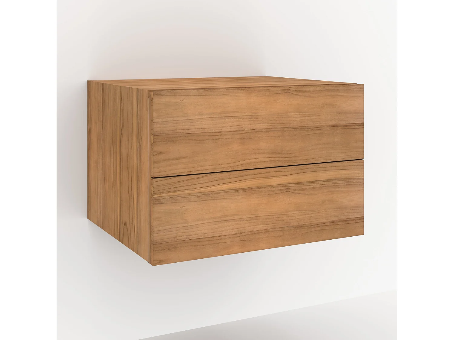 Meuble de salle de bain suspendu en bois de teck 60 cm - Hera