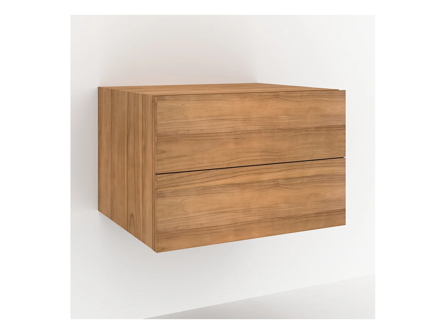 Meuble de salle de bain suspendu en bois de teck 60 cm - Hera