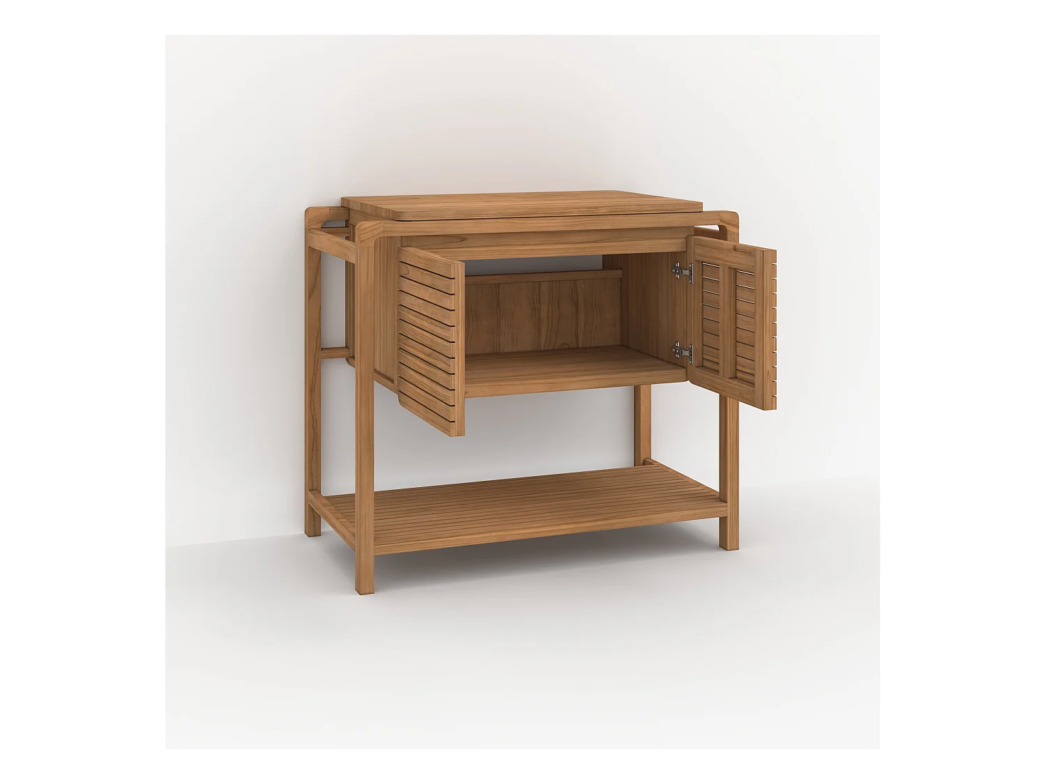 Meuble de salle de bain en bois de teck 90 cm - Lucette