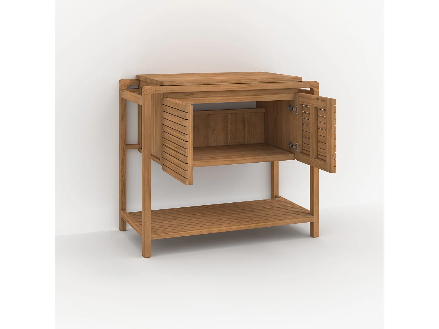 Mobile da bagno in legno di teak 90 cm - Lucette