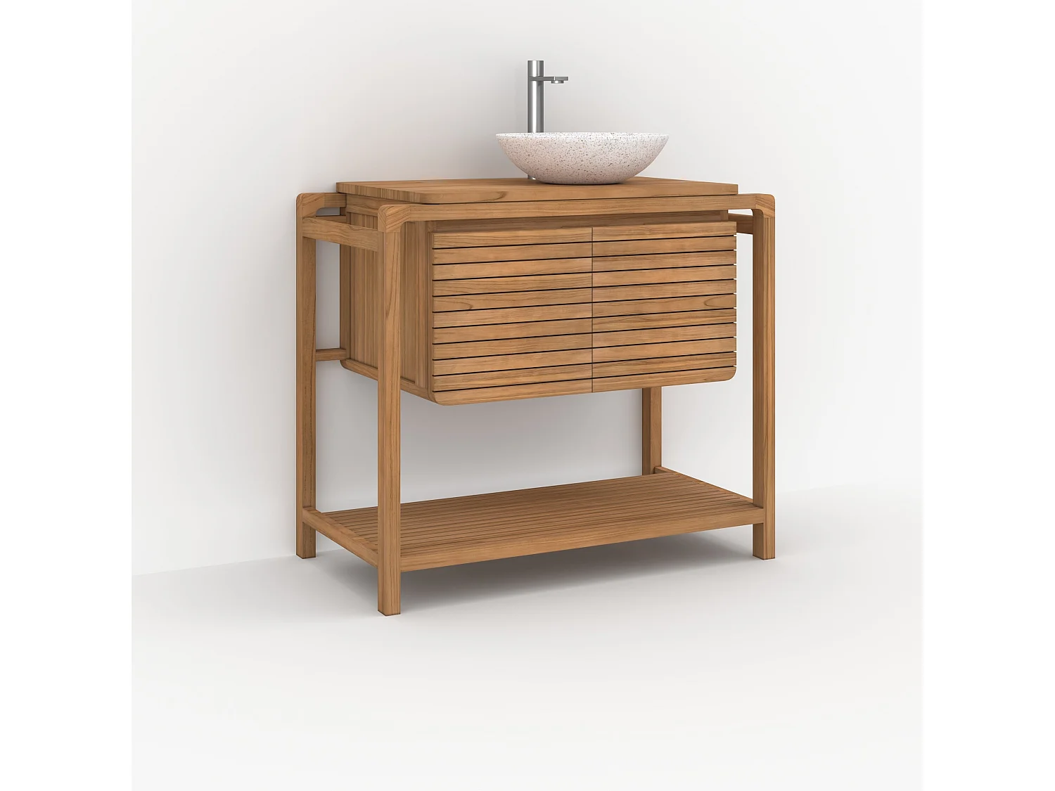 Mobile da bagno in legno di teak 90 cm - Lucette