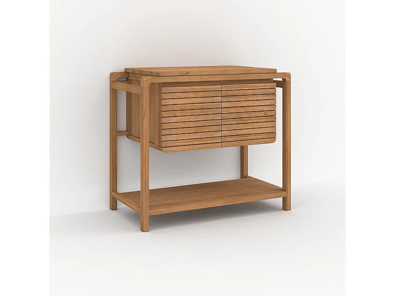 Meuble de salle de bain en bois de teck 90 cm - Lucette