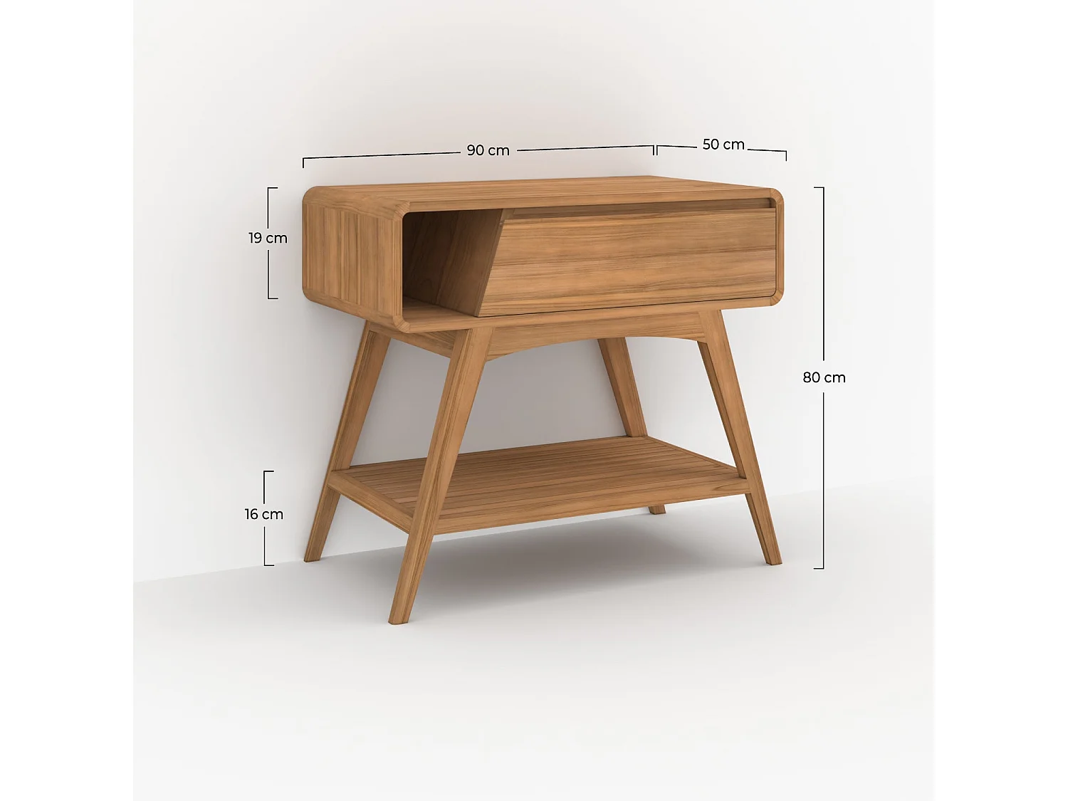 Meuble de salle de bain en bois de teck 90 cm - Kafa