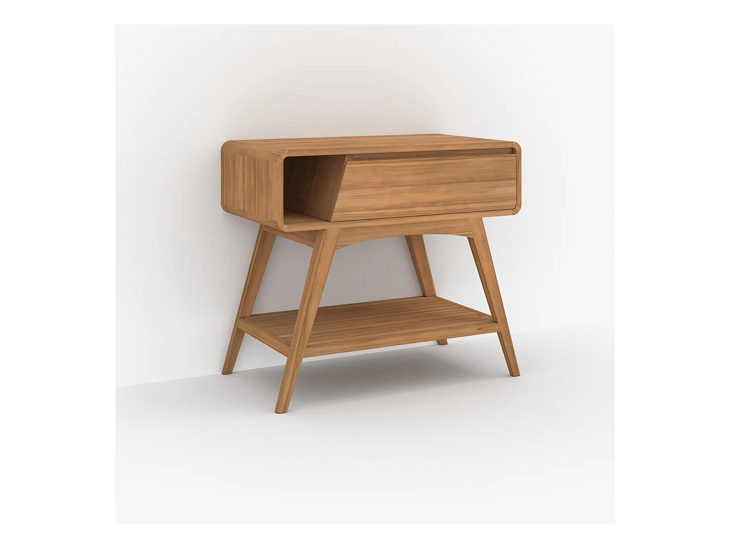Meuble de salle de bain en bois de teck 90 cm - Kafa