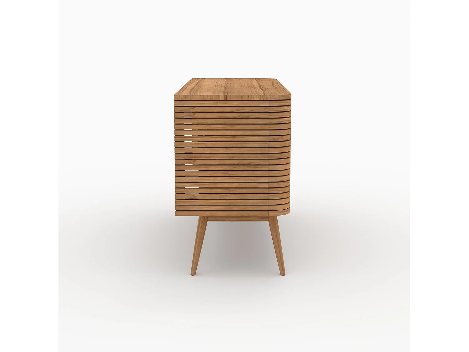 Meuble de salle de bain en bois de teck 140 cm avec une niche - Auguste