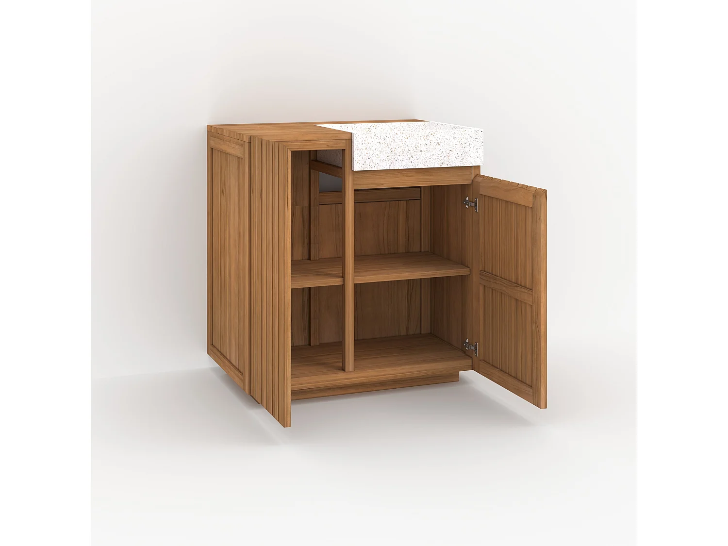 Meuble de salle de bain en bois avec vasque intégrée 80 cm - Noa