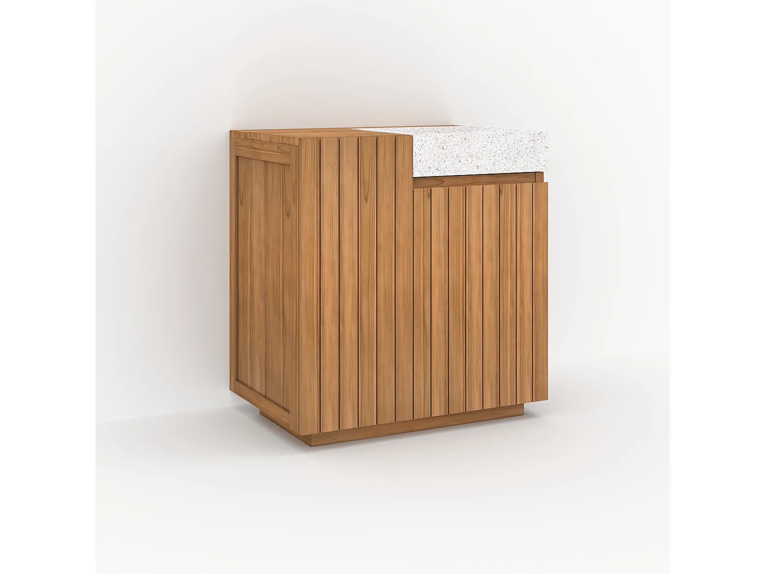 Mueble de baño de madera con lavabo integrado de 80 cm - Noa