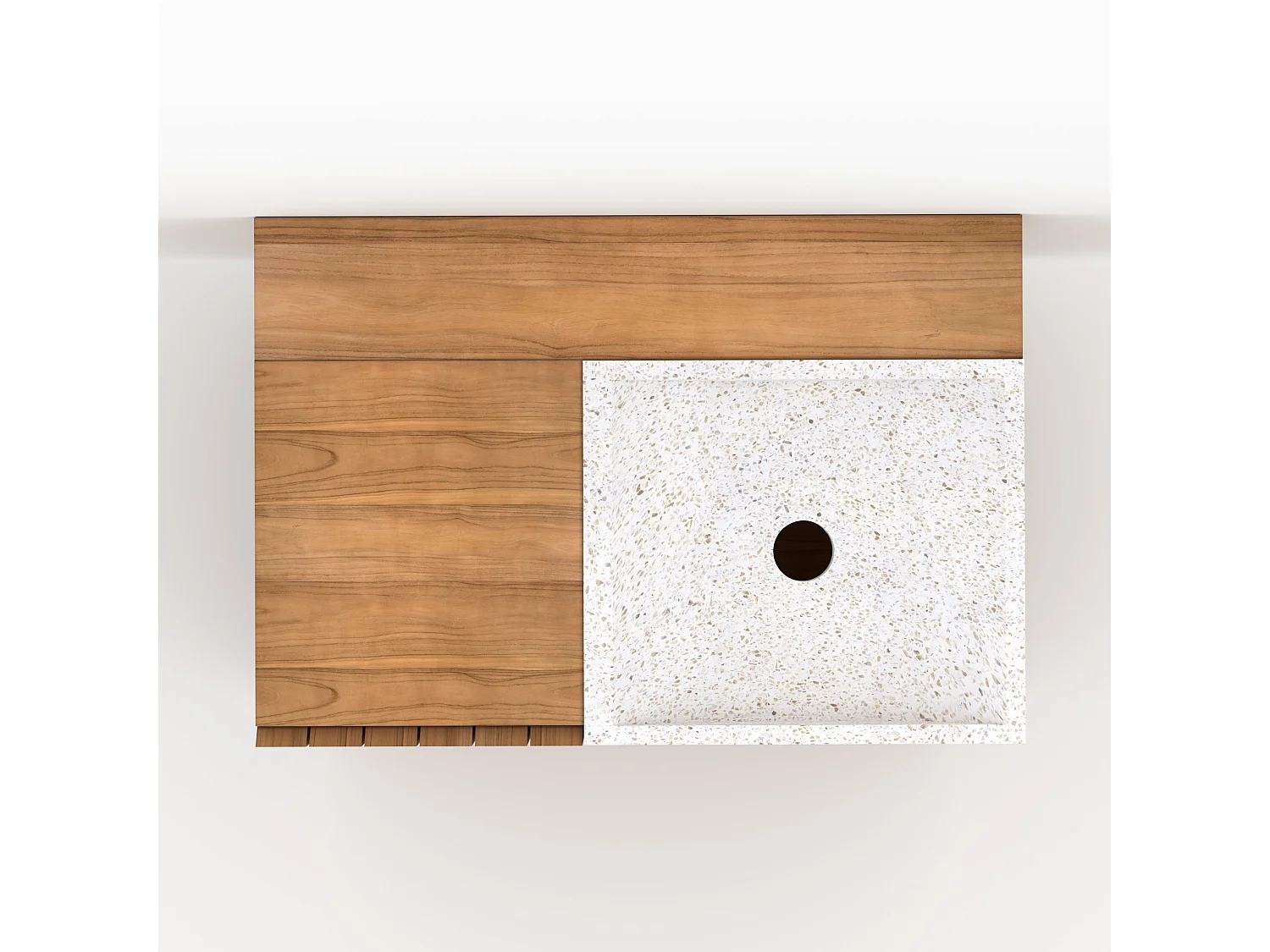 Mueble de baño de madera con lavabo integrado de 80 cm - Noa