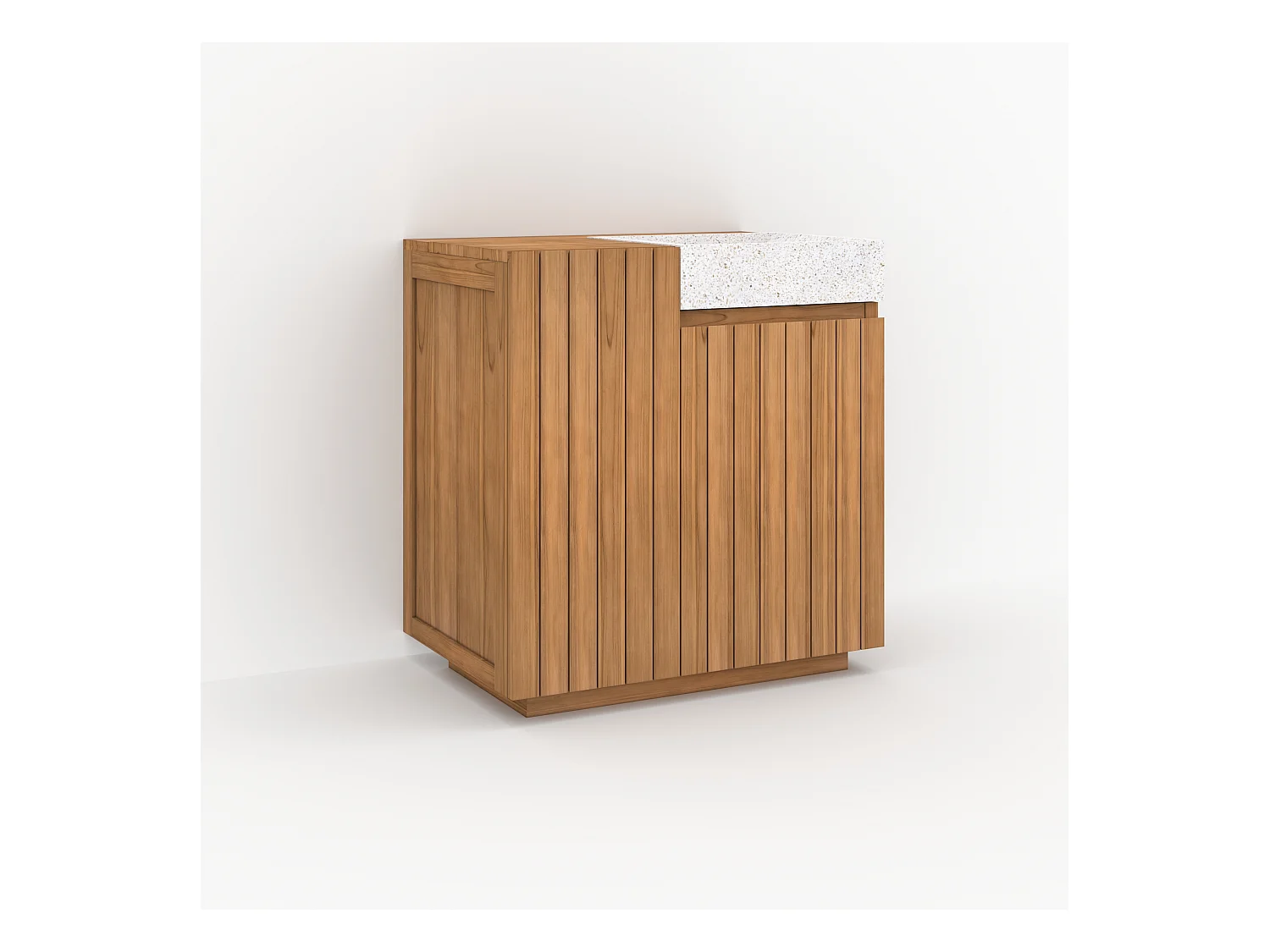 Meuble de salle de bain en bois avec vasque intégrée 80 cm - Noa