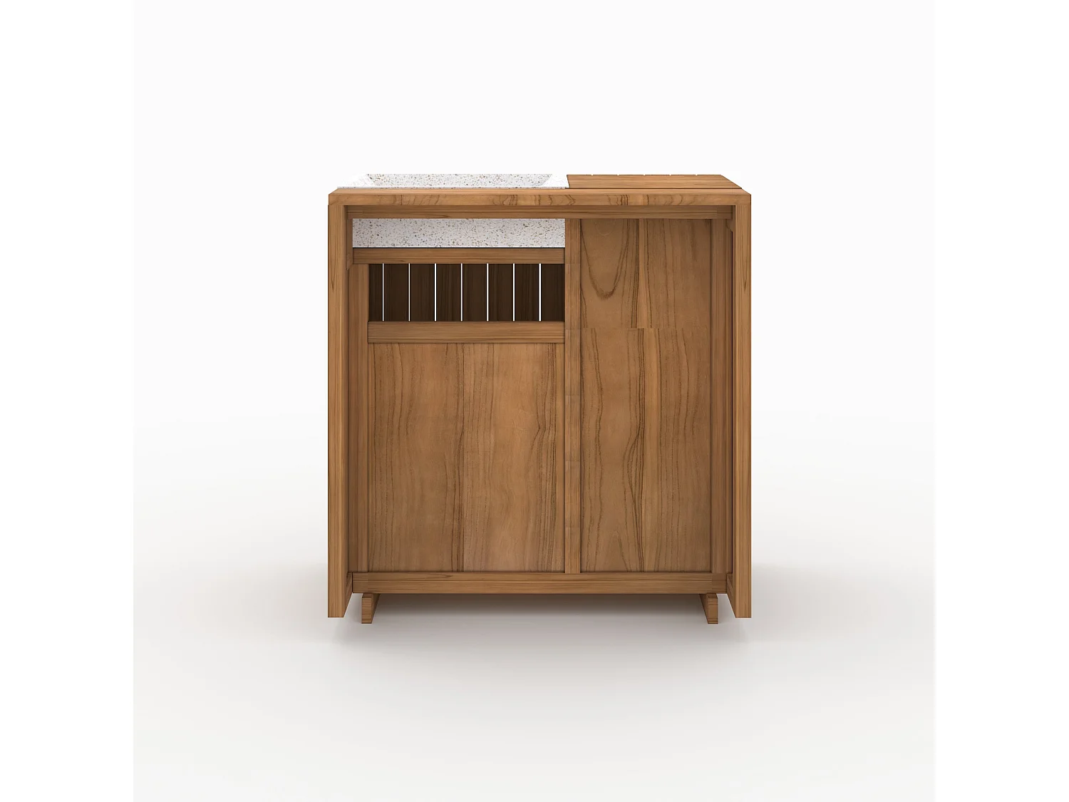 Meuble de salle de bain en bois avec vasque intégrée 80 cm - Noa